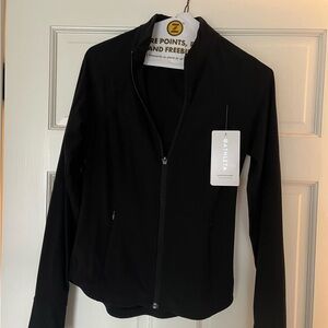Athleta salutation zippered jacket. Black. Brand new with tags!